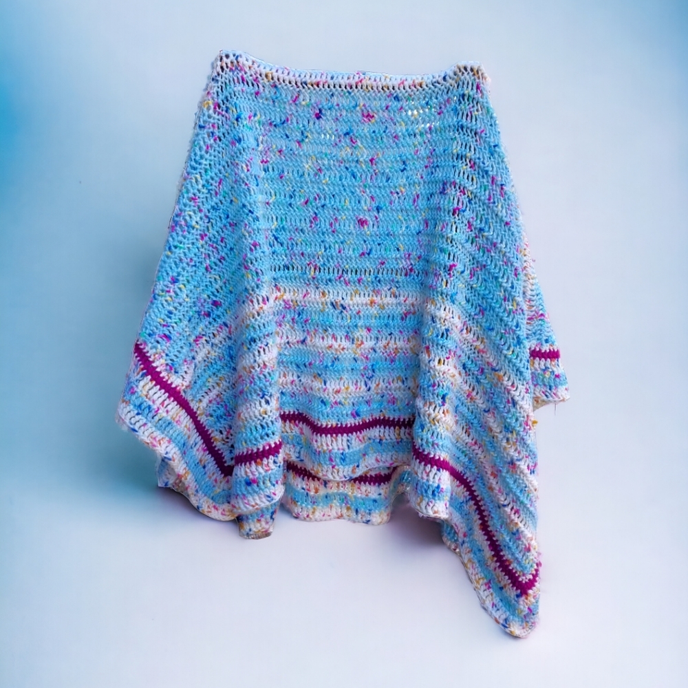Vintage Funfetti Crochet Afghan